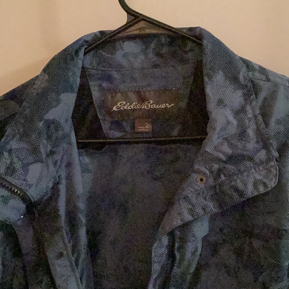 Eddie Bauer Blue Camouflage Jacket Vest Size XL - Picture 2 of 8
